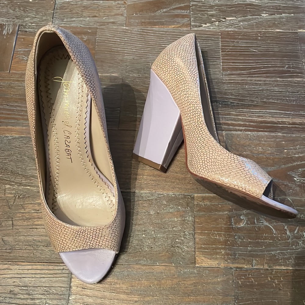 Jean Michel Cazabat Metallic Peeptoe Pumps🖤